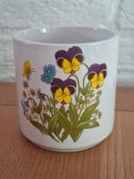 Vintage Wildflower bloempot. Viooltjes. H 10 cm. Ø 10 cm., Ophalen of Verzenden, Zo goed als nieuw, Rond, Aardewerk