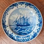 Delfts blauw bord: tallship Bel Espoir, Sail Amsterdam 1980, Antiek en Kunst, Antiek | Wandborden en Tegels, Ophalen