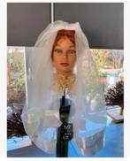 Sluier voor bruid, glanzende band onderzijde, 75 cm, Wit, Ophalen of Verzenden, Zo goed als nieuw, Accessoires