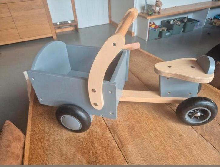 Houten loopfiets/ bakfiets, Kinderen en Baby's, Speelgoed | Buiten | Skelters, Zo goed als nieuw, Overige merken, Ophalen