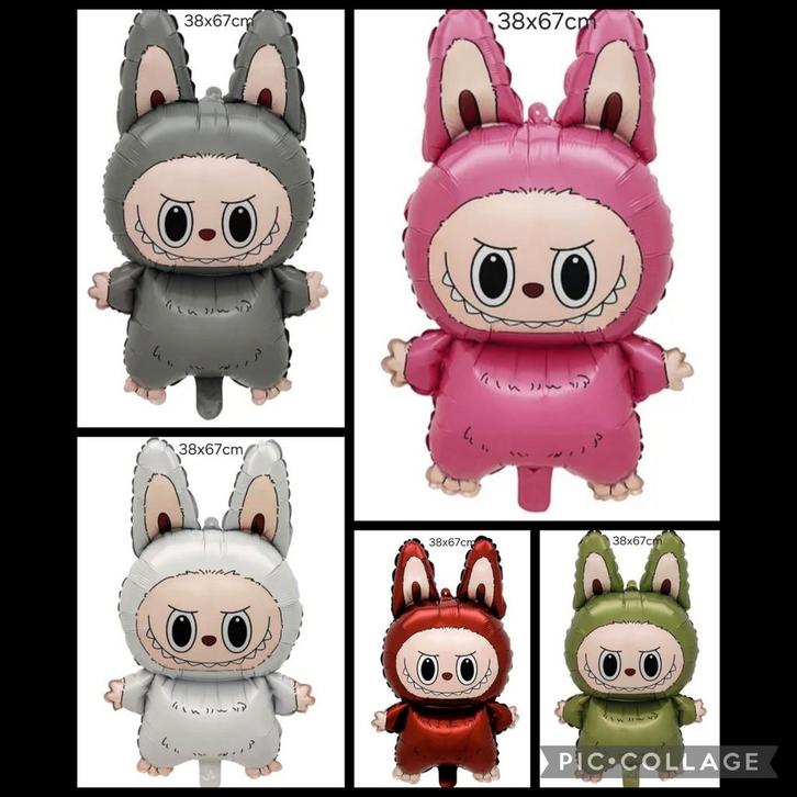 Labubu Folie ballonnen * set van 5 stuks €9.00, Hobby en Vrije tijd, Feestartikelen, Nieuw, Versiering, Verjaardag, Ophalen of Verzenden
