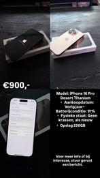 Iphone 16 pro desset titanium 256gb, Telecommunicatie, Mobiele telefoons | Apple iPhone, Ophalen of Verzenden, Zo goed als nieuw