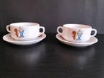 2 Vintage Tom & Jerry soepkoppen met schotel uit 1993, Ophalen of Verzenden, Zo goed als nieuw, Overige stijlen, Kom(men)