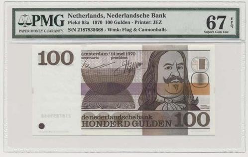 Nederland 100 Gulden 1970 Michiel de Ruyter PMG67 EPQ, Postzegels en Munten, Bankbiljetten | Nederland, Los biljet, 100 gulden