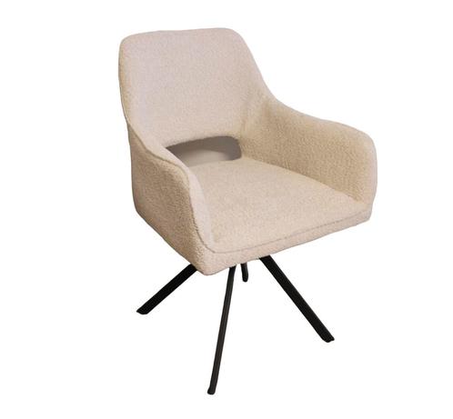 Sale! Eetkamerstoel June 360 Graden Draaibaar Boucle, Huis en Inrichting, Stoelen, Nieuw, Eén, Hout, Metaal, Stof, Overige kleuren