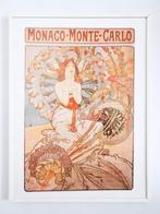 Vintage Art Nouveau Mucha poster print lijst jugendstil wit, Ophalen, Zo goed als nieuw