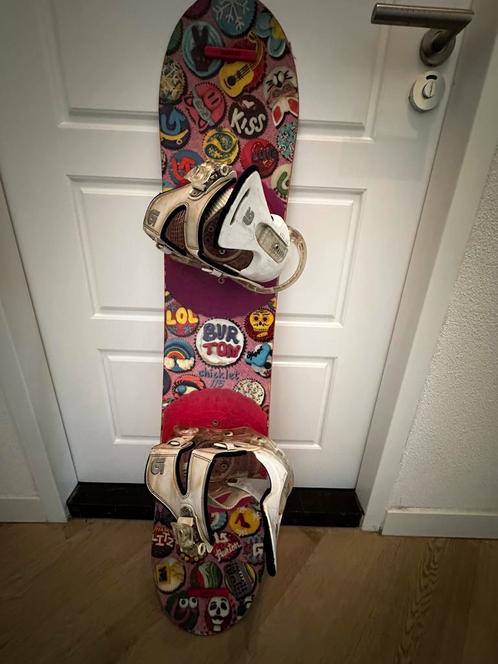 Burton Chicklet 115 incl. Burton Grom bindinding, Sport en Fitness, Snowboarden, Gebruikt, Board, Ophalen of Verzenden