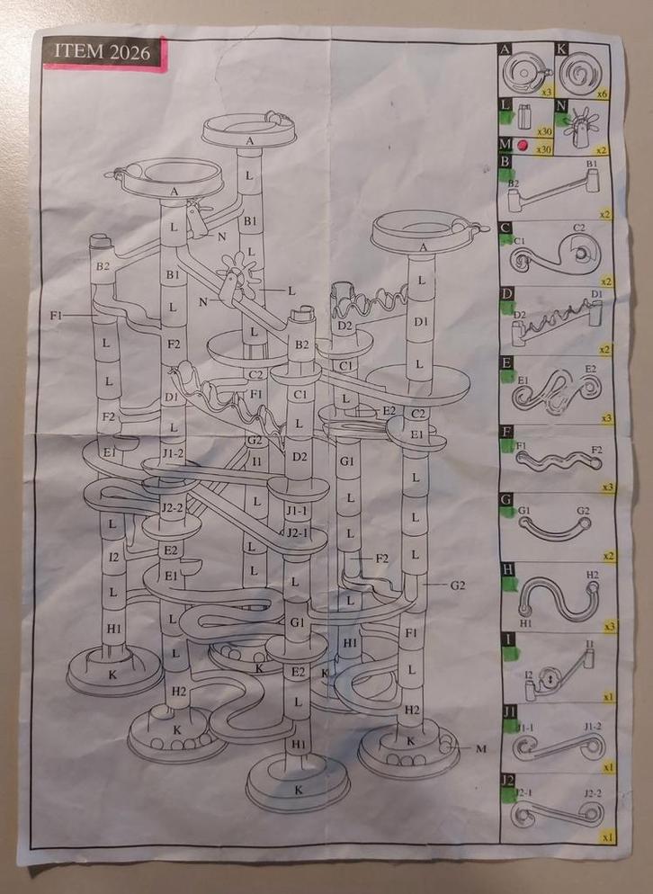 Te koop: knikkerbaan, Kinderen en Baby's, Speelgoed | Overig, Gebruikt, Ophalen
