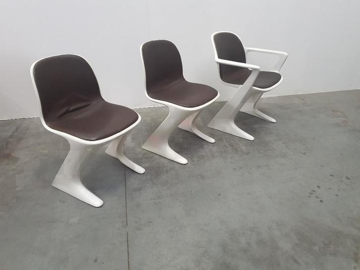 Vintage space age z chair kangaroo Ernst Moeckl 60s, Huis en Inrichting, Stoelen, Gebruikt, Drie, Wit, Ophalen