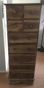 Leuk houten ladekastje met 9 lades, Huis en Inrichting, Kasten | Ladekasten, Gebruikt, 5 laden of meer, 150 tot 200 cm, 25 tot 50 cm