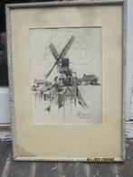 LITHO/Houtdruk, Wipmolen GROOTE RIDDER, Zoetermeer/Leiden., Antiek en Kunst, Ophalen