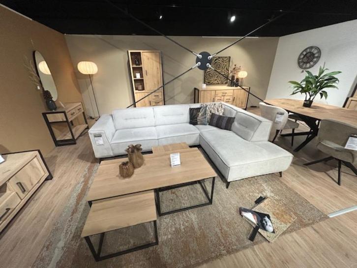 Buitenkans showroom model! hoekbank Santorini, Huis en Inrichting, Banken | Complete zithoeken, Zo goed als nieuw, Stof, Ophalen
