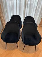 Set eetkamerstoelen Konna velours donkerblauw, Huis en Inrichting, Stoelen, Ophalen, Blauw, Zo goed als nieuw, Vier