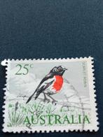 Australische postzegel: Scarlet Robin vogel, 25c, Ophalen of Verzenden, Gestempeld, Dier of Natuur