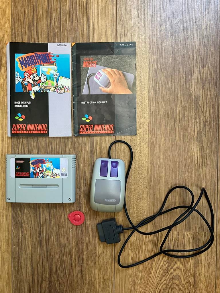 Mario Paint SNES met SNES Mouse en handleidingen, Gebruikt, Overige genres, 1 speler, Ophalen of Verzenden