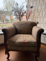 Klassieke Fauteuil - Landelijke Stijl met Bloemmotief, Ophalen of Verzenden, Gebruikt, Hout, 75 tot 100 cm
