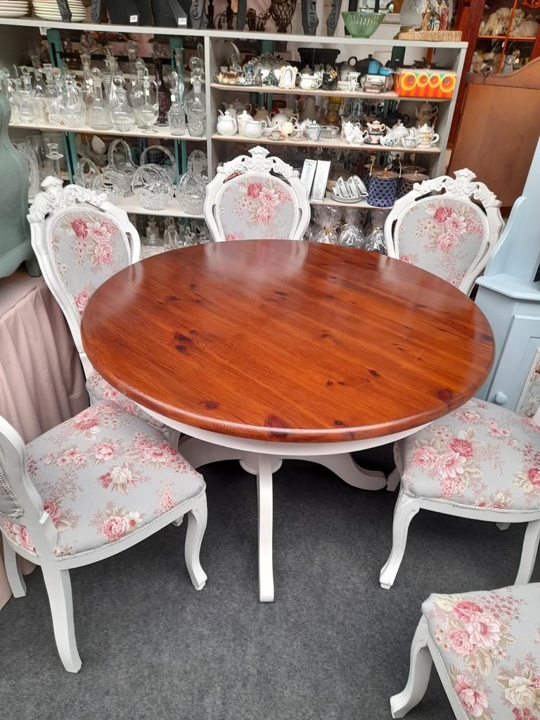 Brocante eethoek compleet of los te koop, Antiek en Kunst, Antiek | Meubels | Tafels, Ophalen of Verzenden