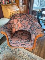 Vintage Fauteuil met bloemenpatroon, Ophalen, Gebruikt, Vintage, 75 tot 100 cm
