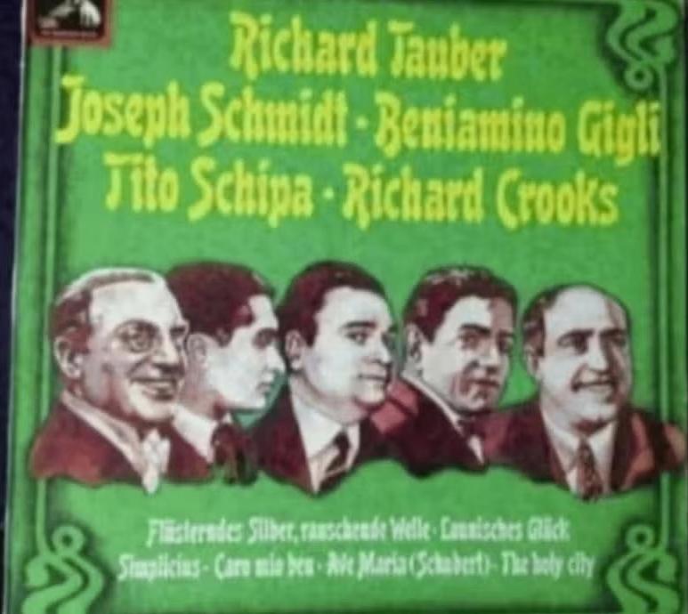 LP elpee; Richard Tauber, Schmidt, Gigli, Schipa, Crooks, Ophalen of Verzenden, Zo goed als nieuw, 12 inch, Overige typen