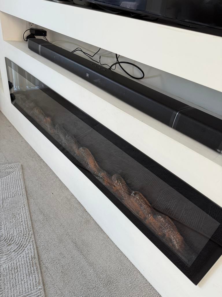 Elektrische haard inzethaard inbouwhaard cinewall 152cm, Ophalen of Verzenden, Gebruikt, Inbouwhaard, Elektrische haard