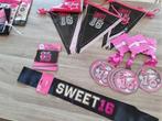 Heel veel sweet 16 meisje meiden zwart roze jaar jarig, Hobby en Vrije tijd, Feestartikelen, Ophalen of Verzenden, Nieuw, Versiering
