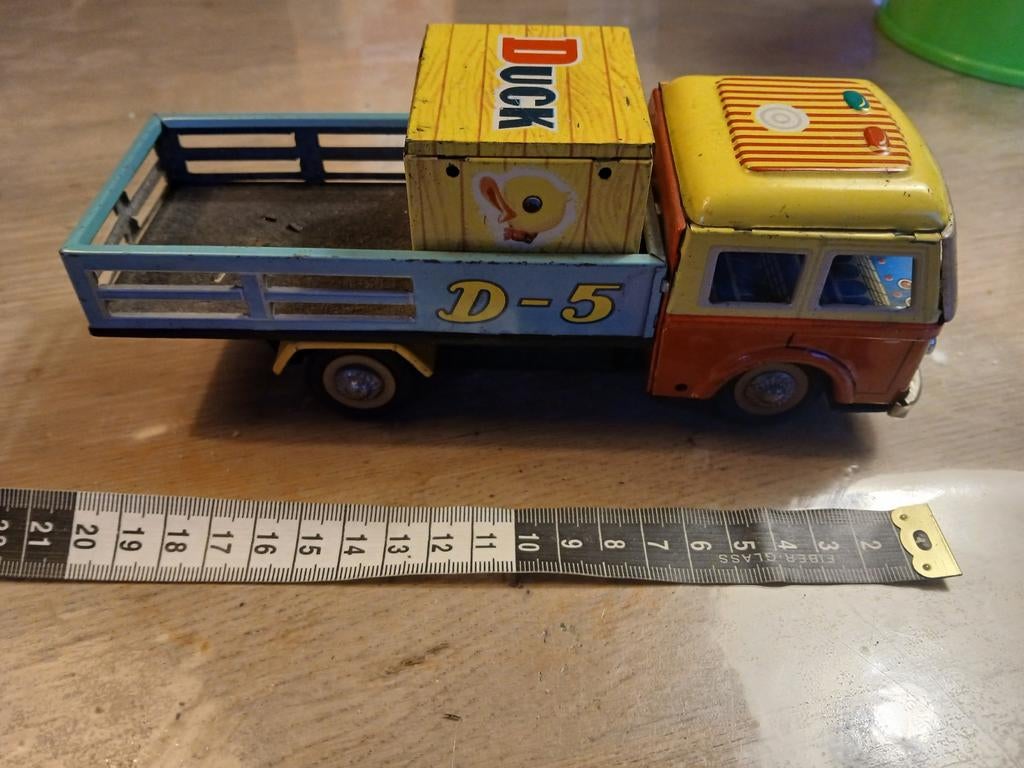 Vintage Blikken Duck Transport Vrachtwagen D-5, Kinderen en Baby's, Speelgoed | Speelgoedvoertuigen, Ophalen of Verzenden, Gebruikt