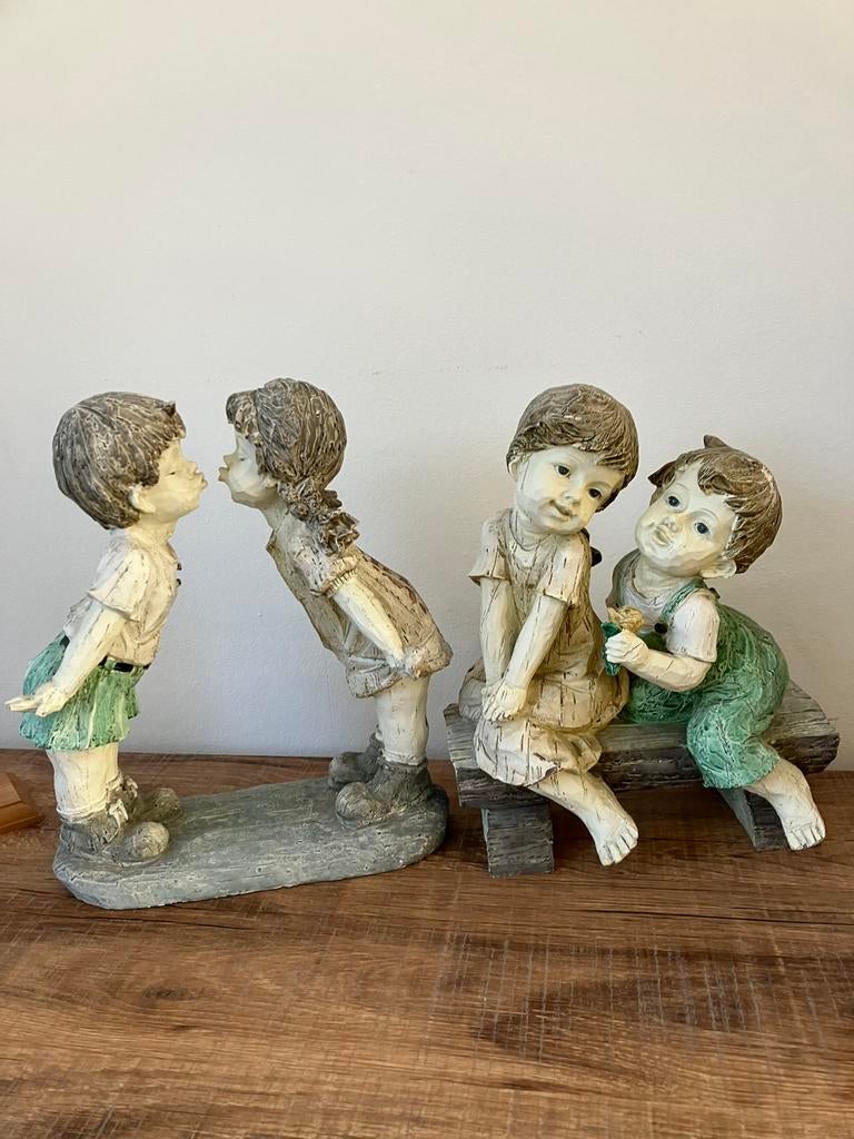 Beelden , sierglazen , klok , plant in pot, Verzamelen, Beelden en Beeldjes, Ophalen, Zo goed als nieuw, Mens