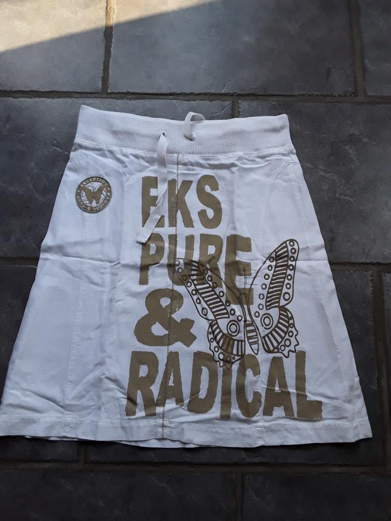 Witte rok Eksept mt XS. Lengte 60 cm, Kleding | Dames, Wit, Ophalen of Verzenden, Zo goed als nieuw, Knielengte