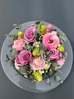 Handgemaakt bloemstuk in zachtroze tinten, Ophalen of Verzenden, Nieuw