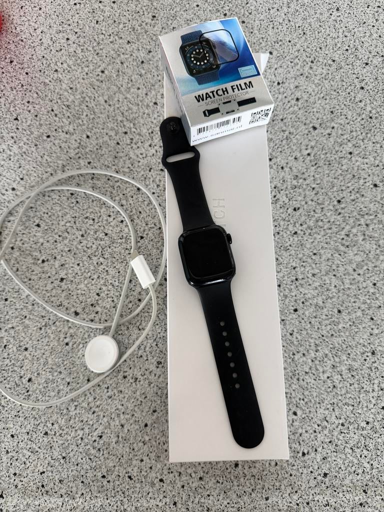 Apple watch serie 7, Sieraden, Tassen en Uiterlijk, Smartwatches, Ophalen, Zo goed als nieuw, Zwart, IOS
