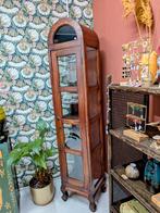 Koloniale Vitrinekast Teak, Ophalen, Minder dan 50 cm, Glas, Koloniaal