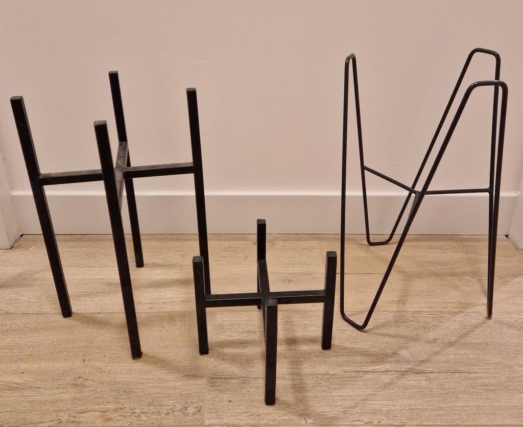 3x Mica & Elho plantenstandaard zwart, Ophalen, Zo goed als nieuw