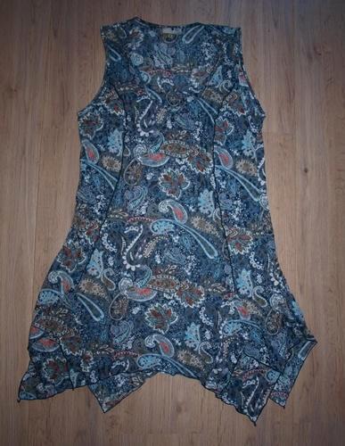 Blauwe Tuniek met Paisleyprint Canda (38), Kleding | Dames, Blouses en Tunieken, Gedragen, Maat 38/40 (M), Blauw, Ophalen of Verzenden