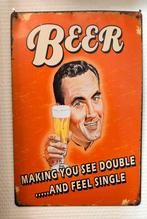 Reclamebord Retro Bier, Ophalen of Verzenden, Gebruikt, Reclamebord, Plaat of Schild, Overige merken