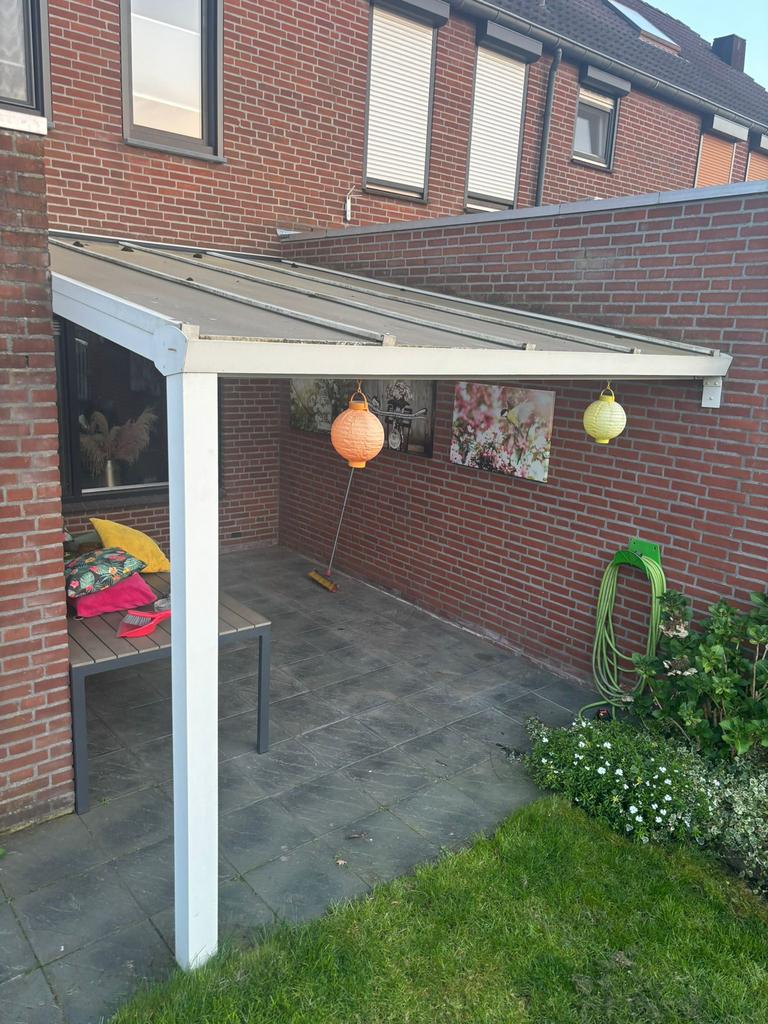 Terras overkapping met verlichting, Tuin en Terras, Overkappingen, Ophalen, Gebruikt, Veranda