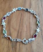 Uniek Vintage zilveren 925 armbandje met edelsteentjes, Sieraden, Tassen en Uiterlijk, Armbanden, Ophalen of Verzenden, Zo goed als nieuw