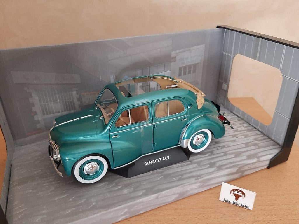 Renault 4CV Cabriolet 1951 groen-metallic van Solido 1:18, Hobby en Vrije tijd, Modelauto's | 1:18, Solido, Auto, Solido, Nieuw