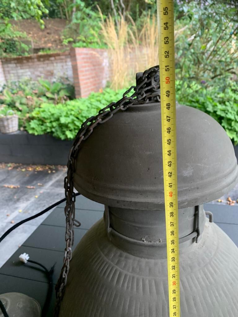 Oude hanglamp, Ophalen of Verzenden, Gebruikt, Metaal, Minder dan 50 cm