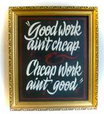 Handgeschilderd tekstbord / schilderij / tattoo / Goedkoop, Nieuw, DeKameraadschap, Dj.kammeraat@telfort.nl, Bergenhuizen 6