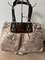 Coach Ashley Signature Sateen Carryall handtas, Ophalen of Verzenden, Gebruikt, Bruin, Handtas
