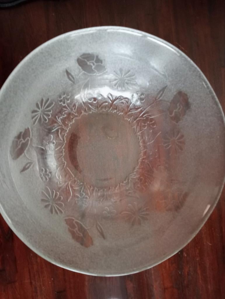 Glazen schaal met 6 kopjes, Ophalen of Verzenden, Overige stijlen, Glas, Schaal of Schalen