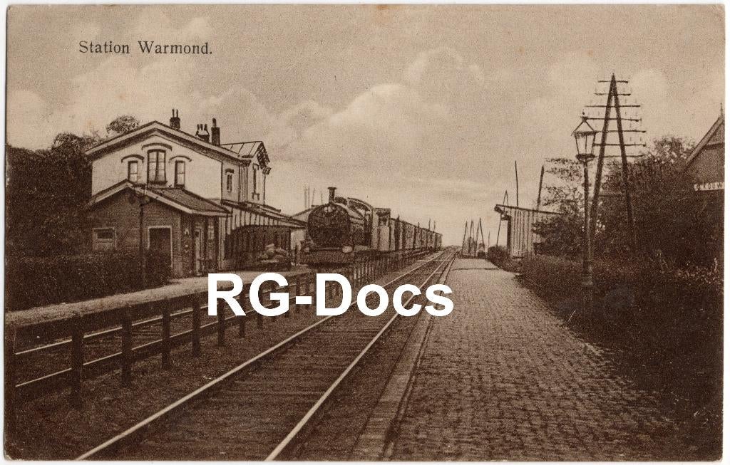 Ansichtkaart - Briefkaart Trein Station Warmond 1926, Ophalen of Verzenden, 1920 tot 1940, Gelopen, Zuid-Holland
