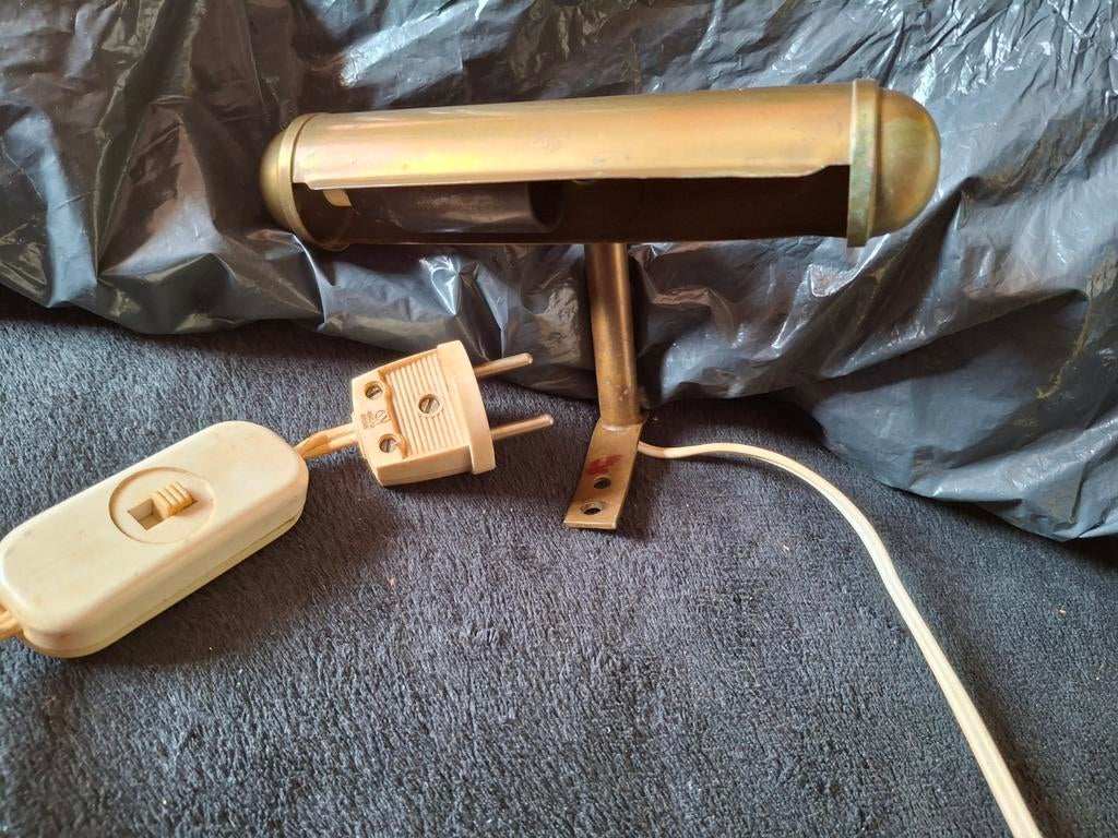 Vintage messing schilderijlamp/wandlamp, Antiek en Kunst, Ophalen of Verzenden
