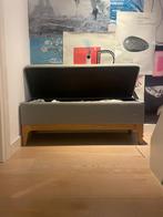 Grijze opbergbank met houten poten, Minder dan 50 cm, Gebruikt, 100 tot 125 cm, Ophalen of Verzenden