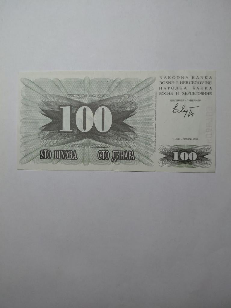 Bosnië 100 dinara 1992, Ophalen of Verzenden, Joegoslavië