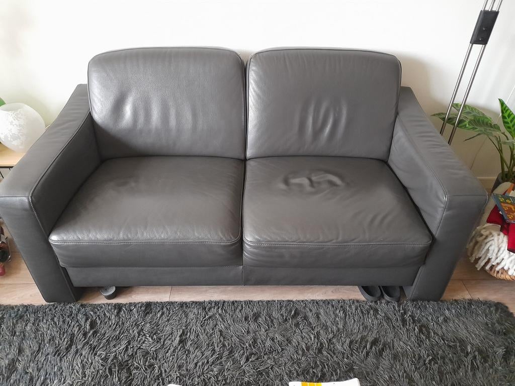 Alles echt leer., Huis en Inrichting, Banken | Bankstellen, Ophalen, Gebruikt, 75 tot 100 cm, Leer