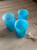IKEA LYKTA - Set van 3 - Blauw, Ophalen, Zo goed als nieuw, Glas, Minder dan 50 cm