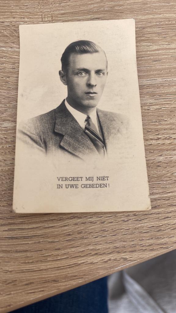 Bidprentje nederlands oorlogsslachtoffer januari 1945, Ophalen of Verzenden, Nederland