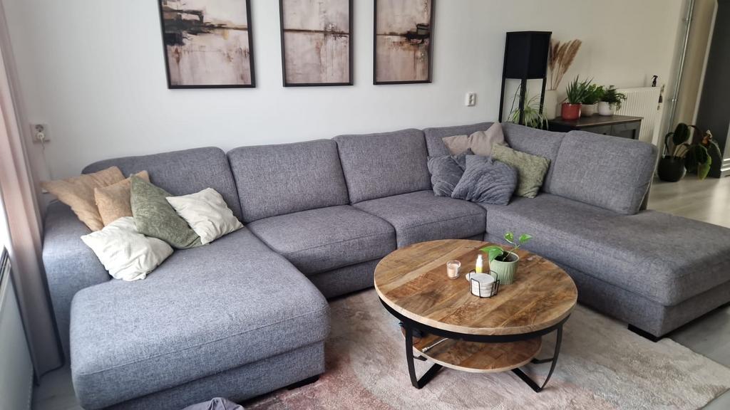 Grote U-bank grijs Woonsquare, Ophalen, Gebruikt, Hoekbank, 300 cm of meer