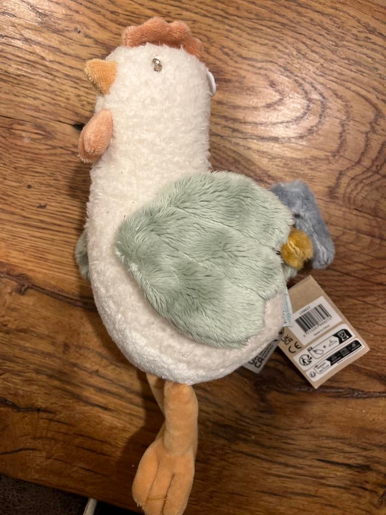 Knuffeldier - Kip - Lichtbruin - Pluche - 16 cm met 10x Kuikens - 5 cm